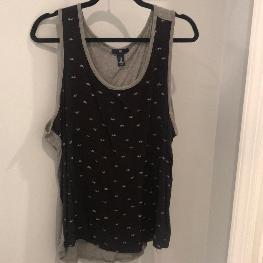 Black and grey gap tank with bicycle details